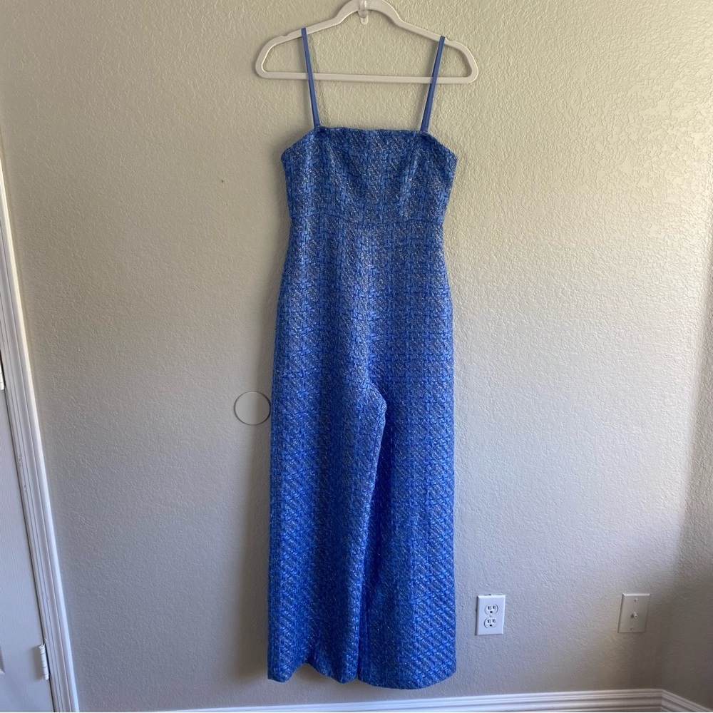 Anthropologie Mare Mare Strapless Wide-Leg Tweed Jumpsuit
